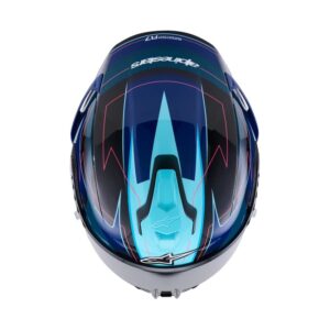 CASCO ALPINESTARS S-R7 KINETIS BLACK BLUE PINK FLUO WHITE GLOSSY