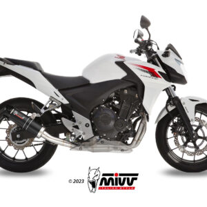 Mivv Slip-On GP black con tapa carbono Honda CB 500 F/X / CBR 500 R 2013-15
