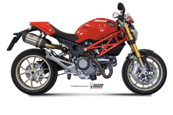 Escape Mivv 2 Slip-On Suono St. Steel con tapa carbono Ducati Monster 795 12-14 / 796 10-14 / 1100 08-10