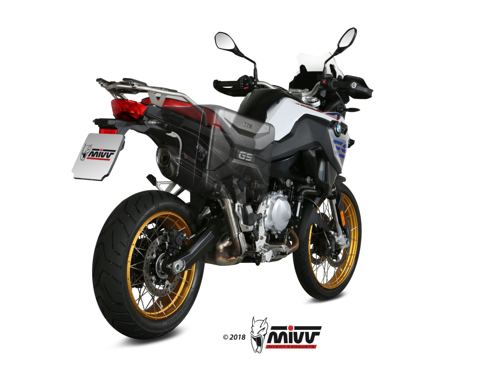 Mivv Slip-On Suono Black con tapa carbono BMW F 750 GS / F 850 GS 2018-24