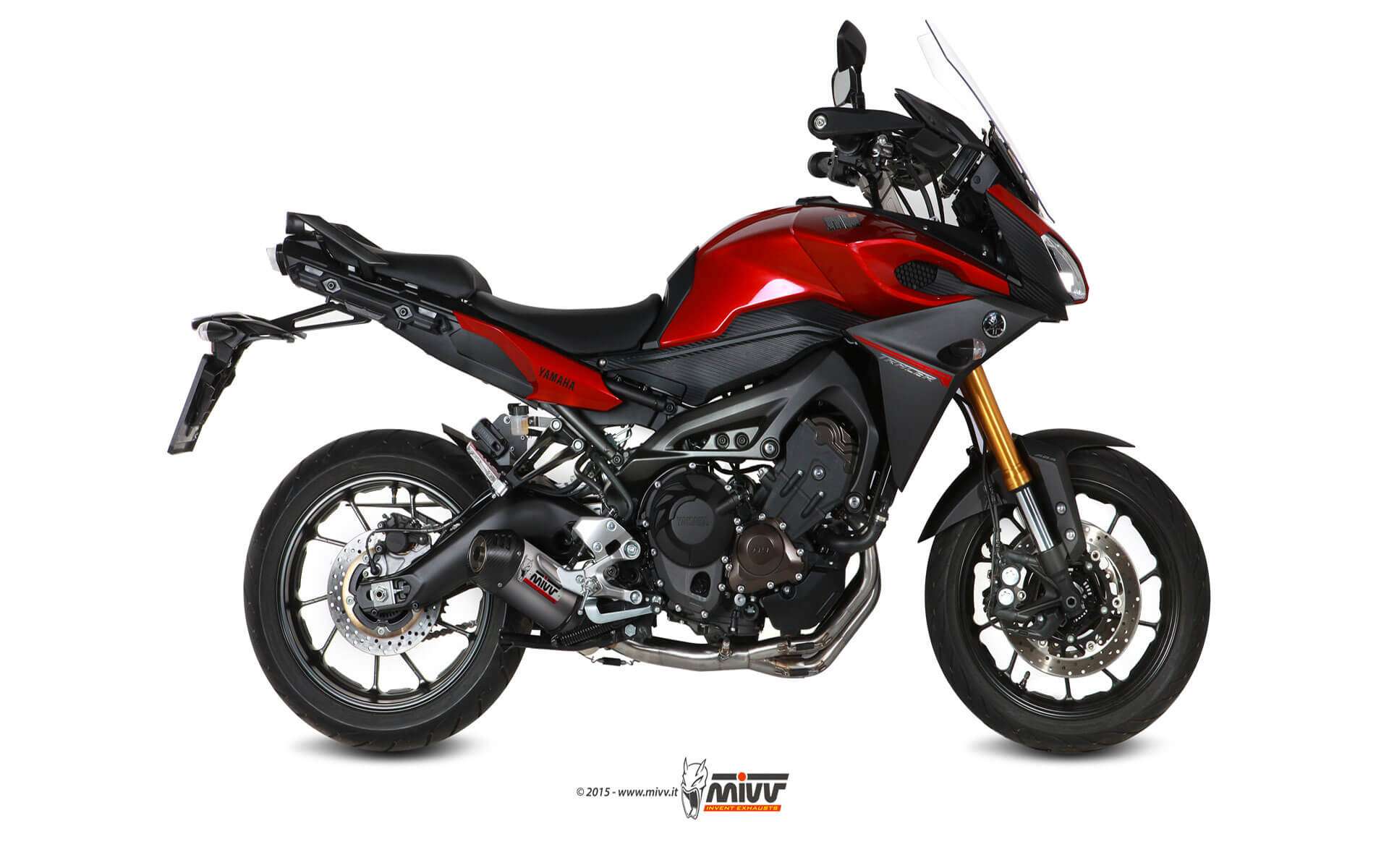 Mivv Full system 3x1 Oval titan con tapa carbono Yamaha Tracer 900 / GT / FJ-09 2015-20