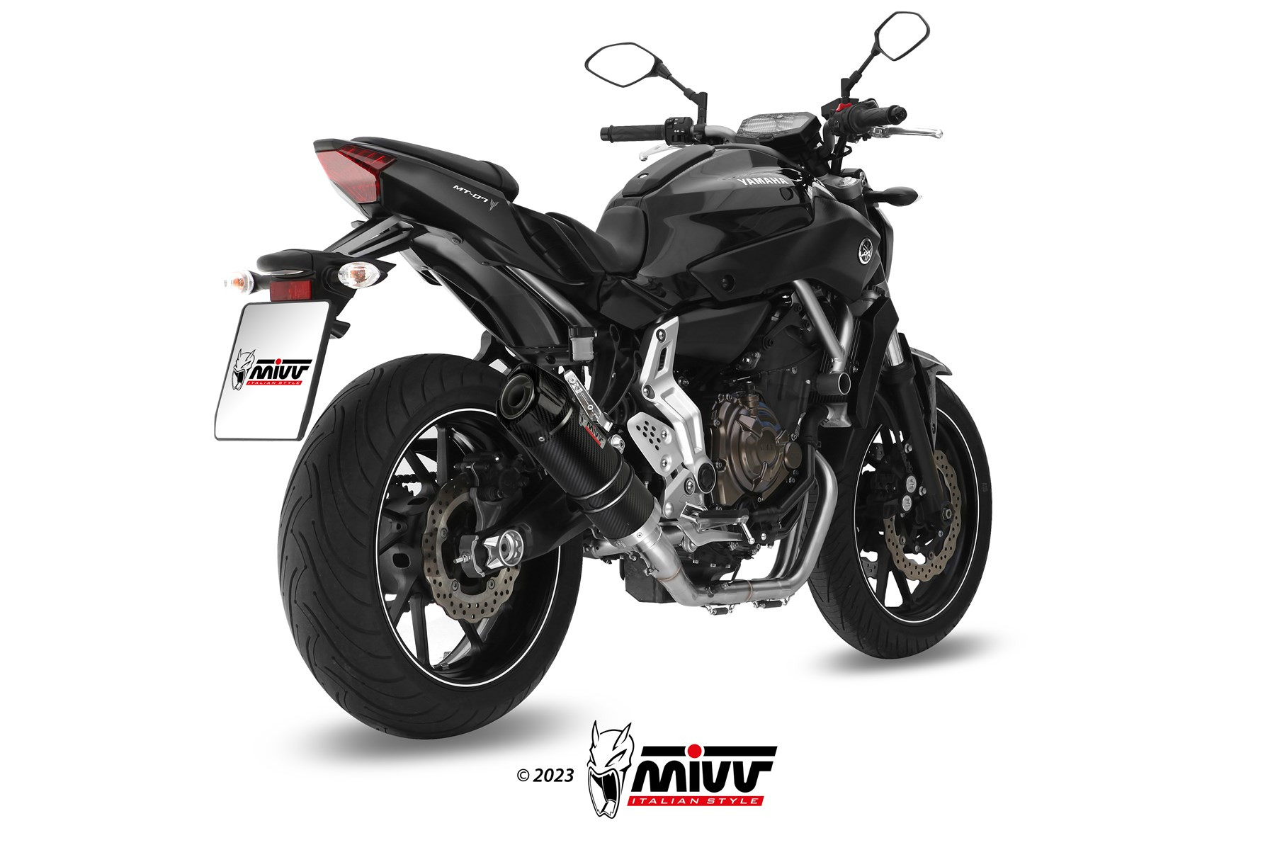 Mivv Full system 2x1 GP carbon con tapa carbono Yamaha MT-07 / FZ-07 2014-24