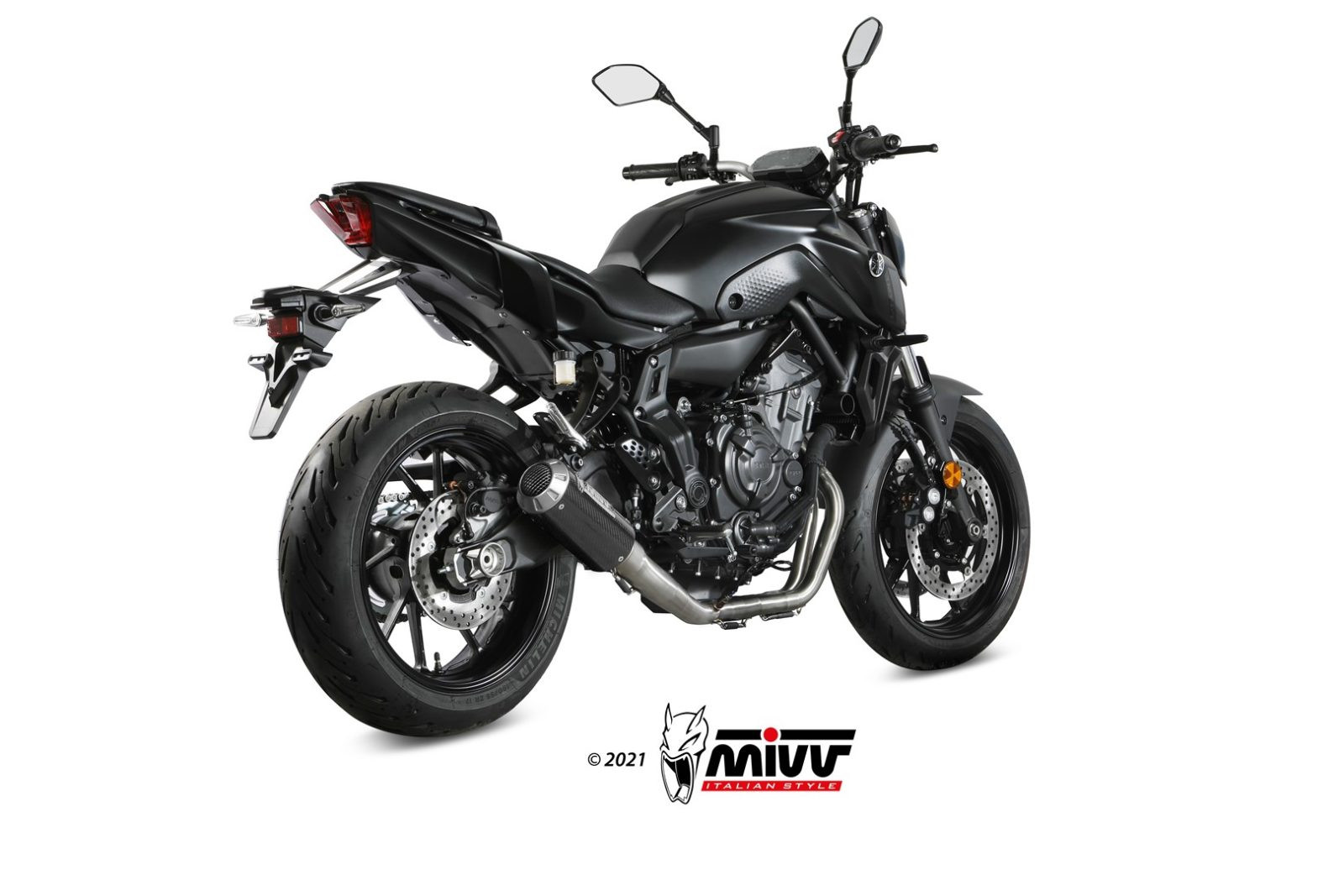 Mivv Full system 2x1 GP Pro black Yamaha MT-07 / FZ-07 2014-20