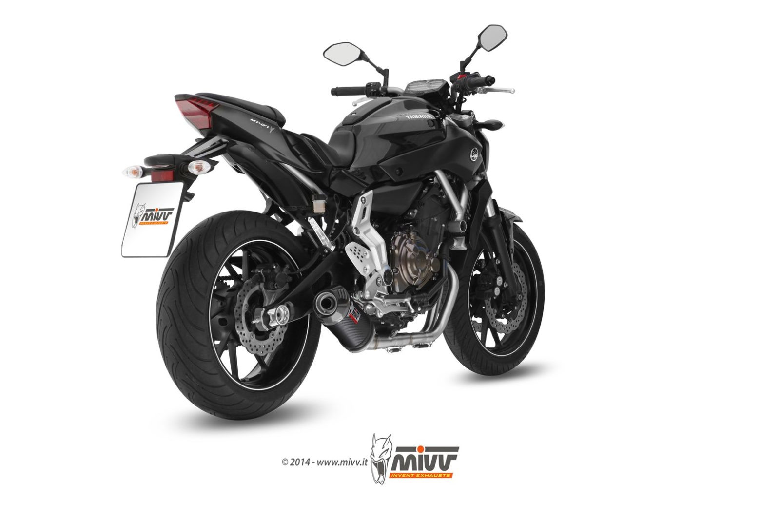 Mivv Full system 2x1 Oval carbono con tapa carbono Yamaha MT-07 / FZ-07 2014-25