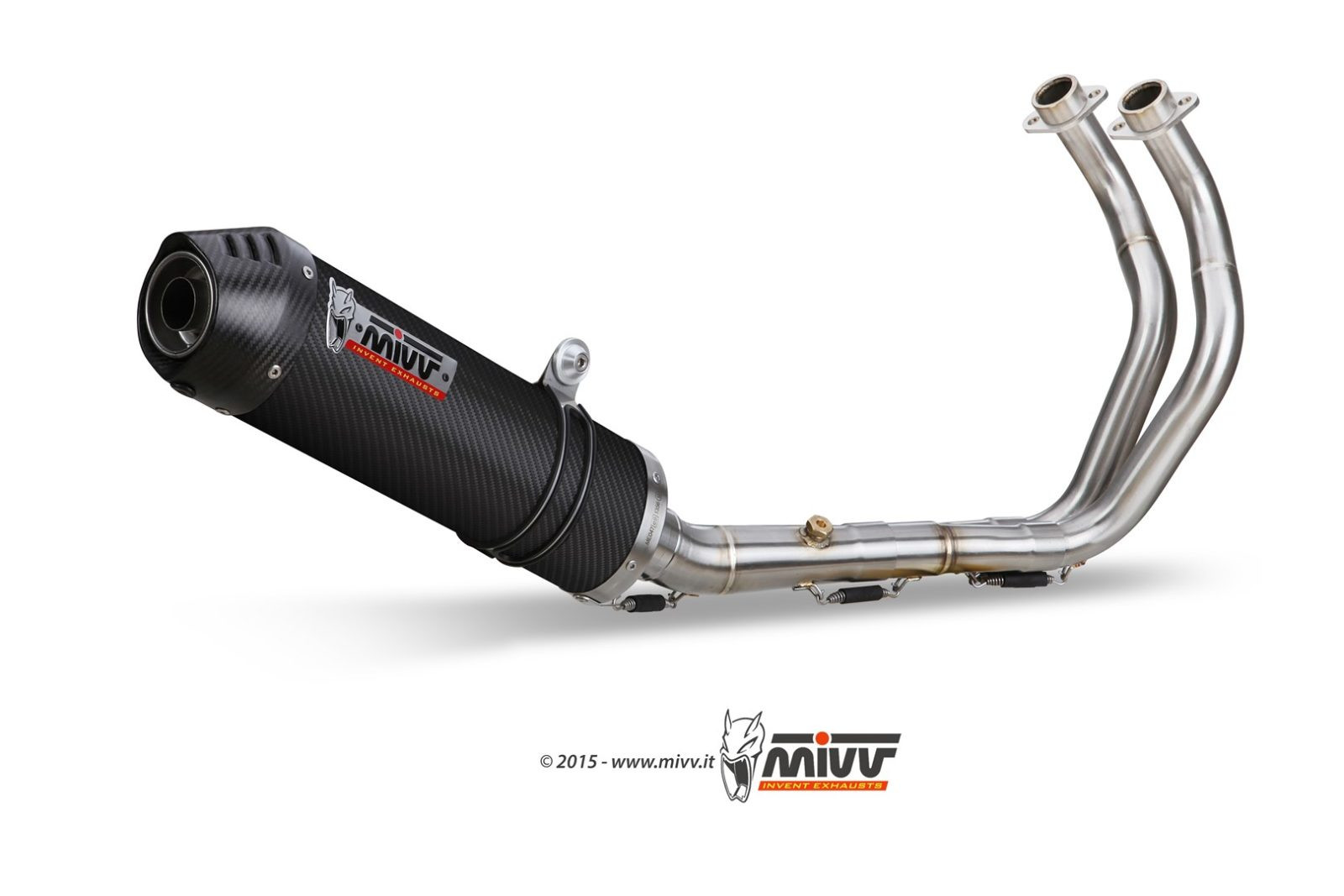 Mivv Full system 2x1 Oval carbono con tapa carbono Yamaha MT-07 / FZ-07 2014-25