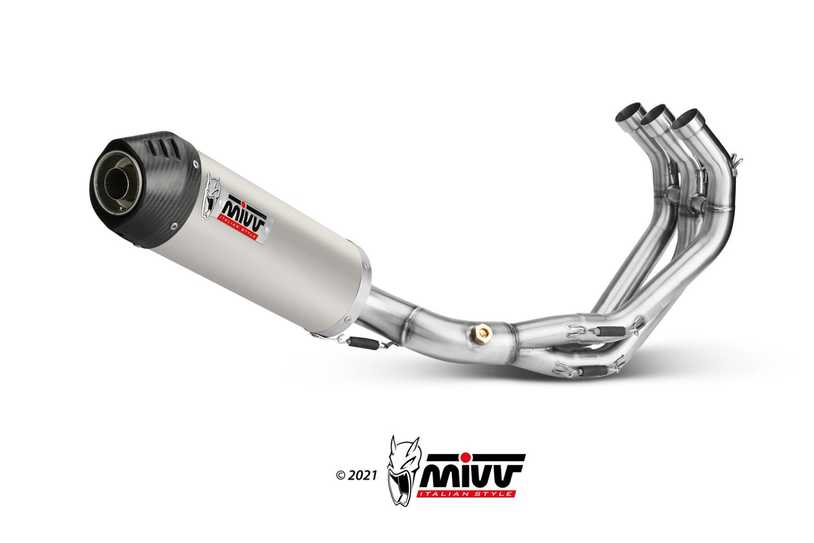 Mivv Full system 3x1 Oval titan con tapa carbono Yamaha MT-09 / FZ-09 2013-20