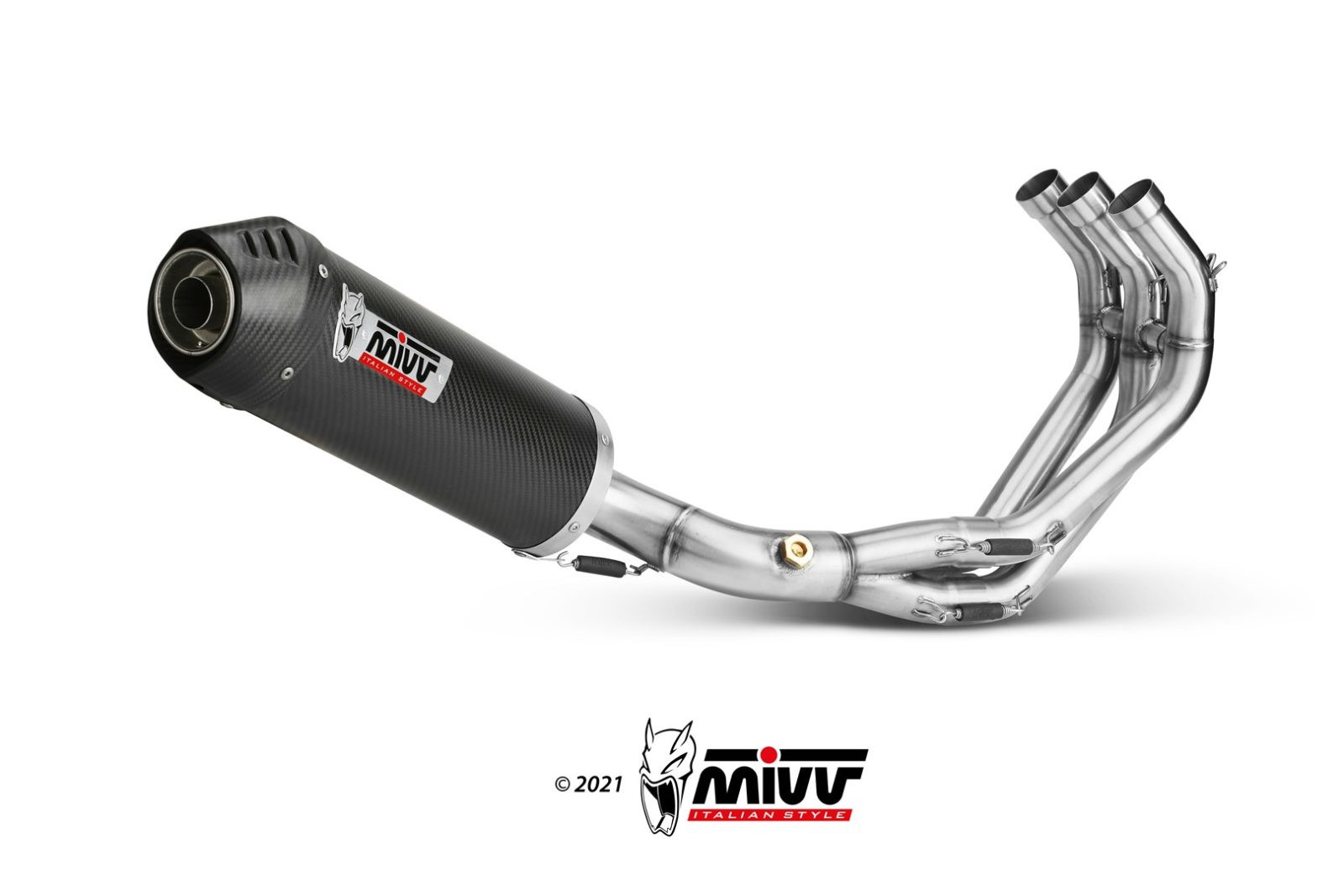 Mivv Full system 3x1 Oval carbono con tapa carbono Yamaha MT-09 / FZ-09 2013-20