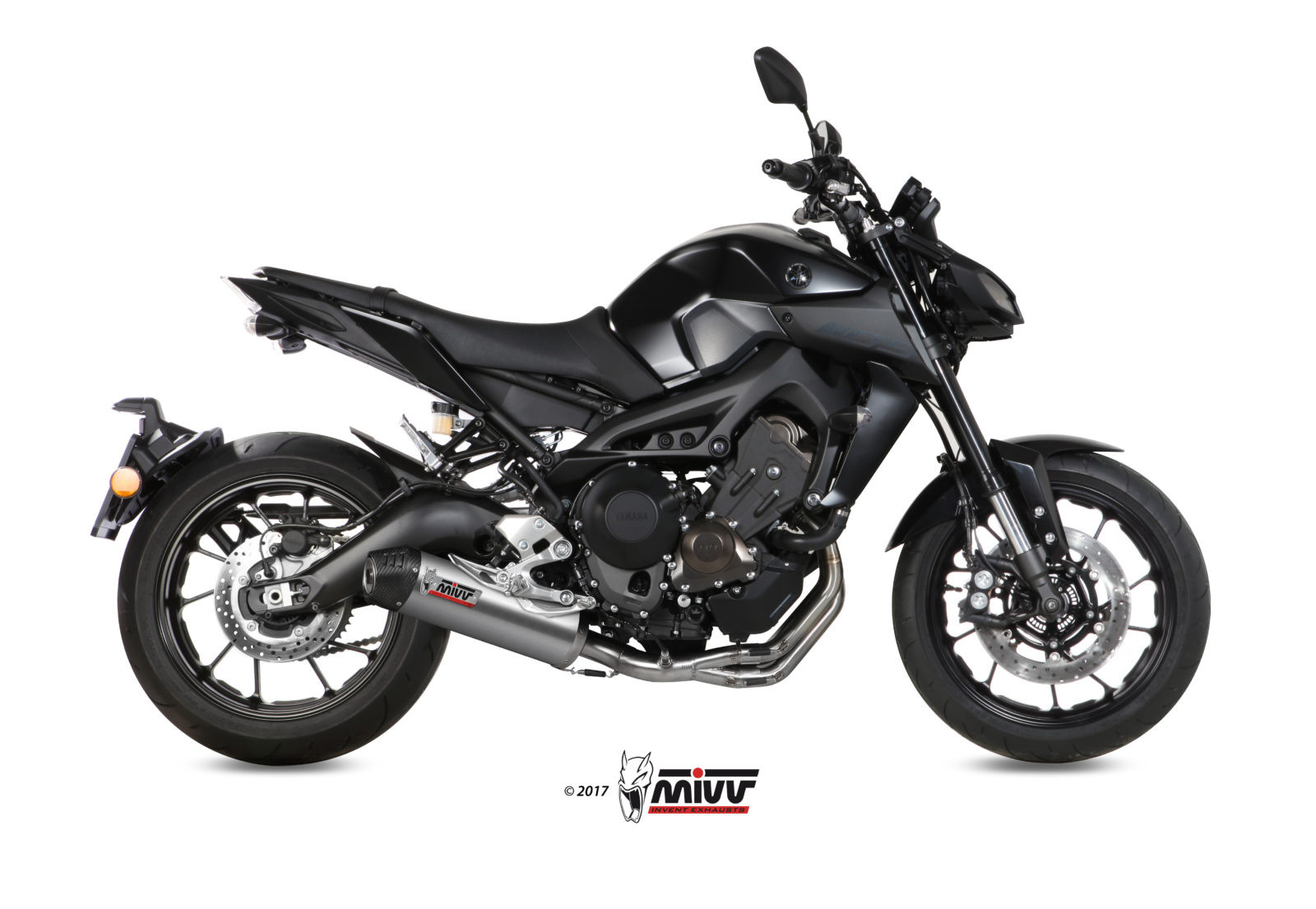 Mivv Full system 3x1 Oval carbono con tapa carbono Yamaha MT-09 / FZ-09 2013-20