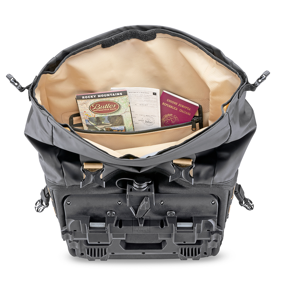 Bolsa lateral impermeable scantonata, con sistema de fijación MONOKEY® CAM-SIDE, 25 litros - GRT727