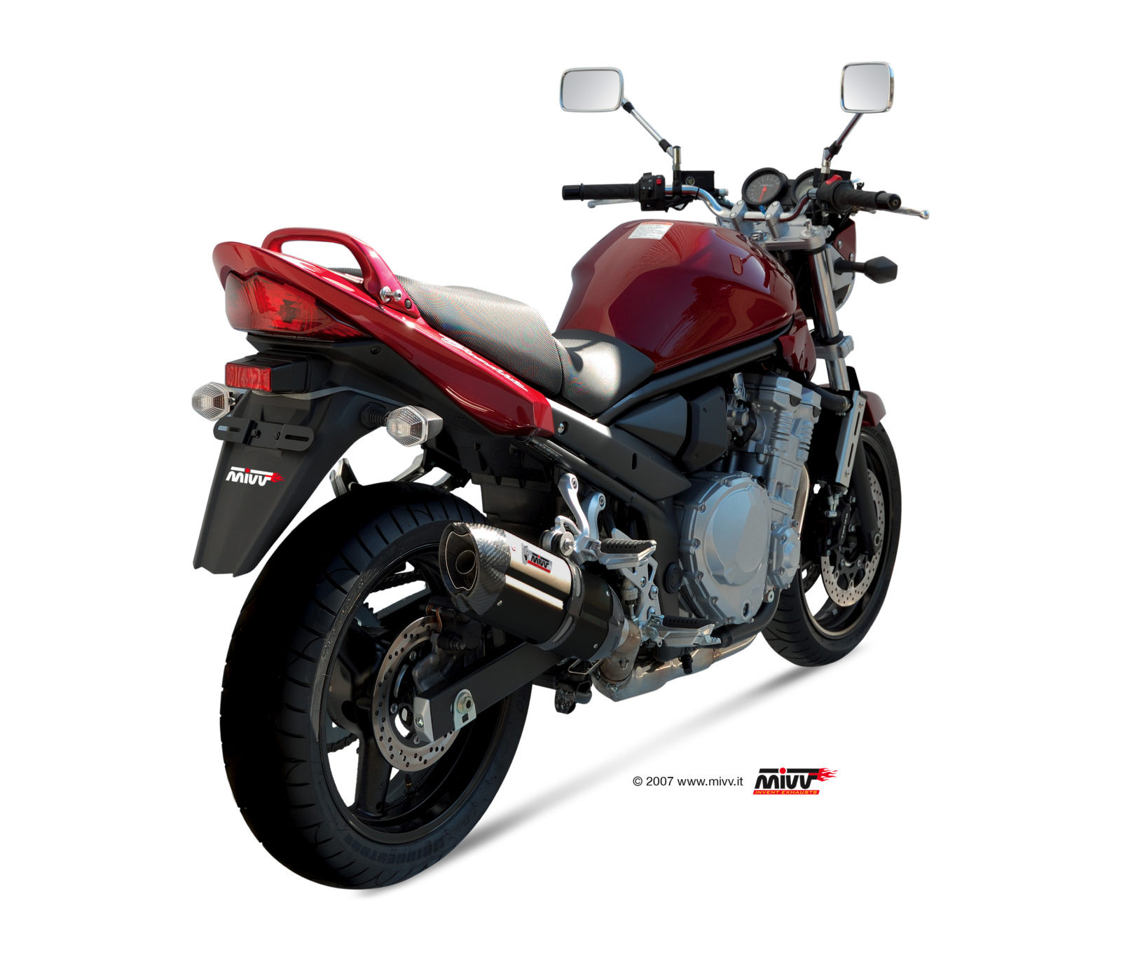 Mivv Slip-On Suono black con tapa carbono Suzuki GSF 650 Bandit 2007-15 / GSX 650 F 2008-15