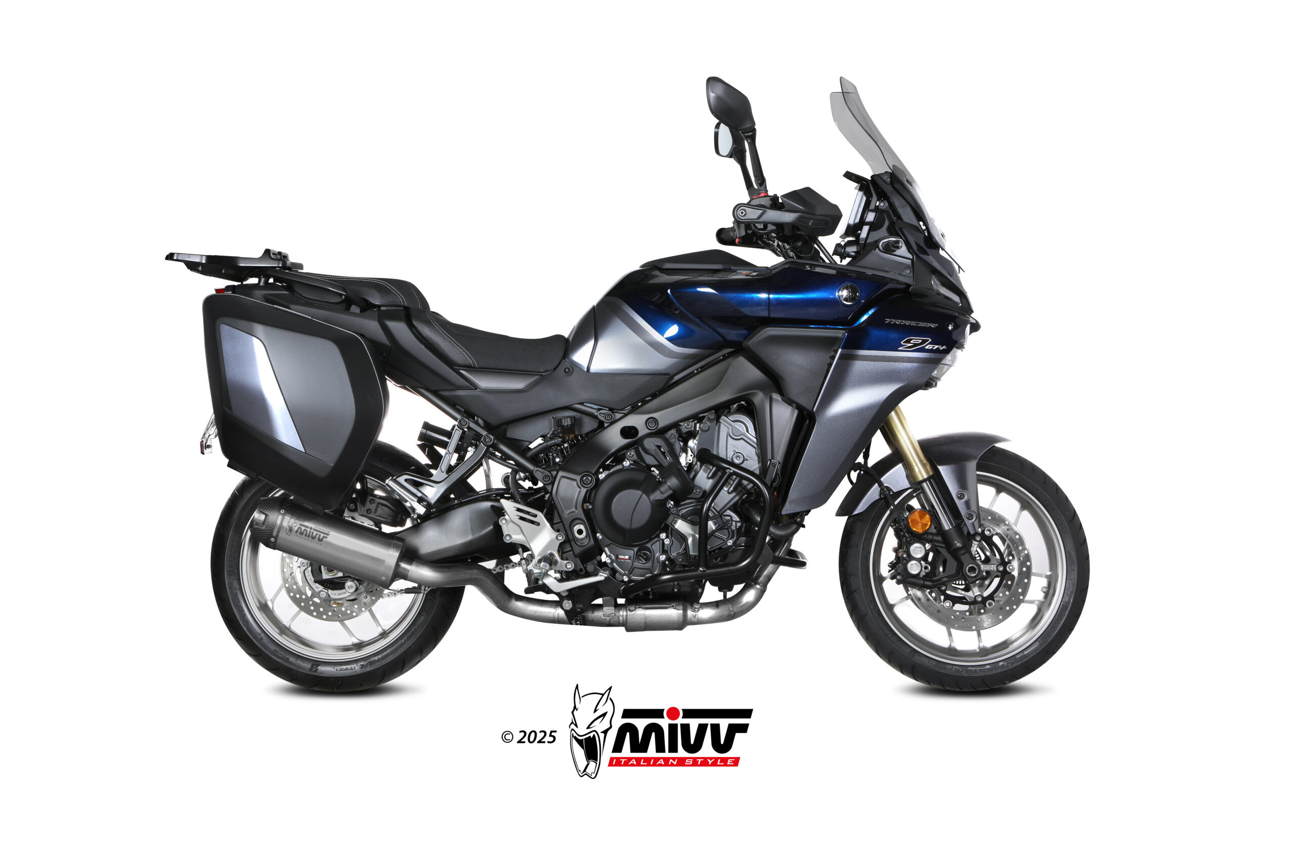 Mivv Full system 3x1 AK-1 Titanio con tapa de carbono Yamaha Tracer 9 / GT / GT+ 2025