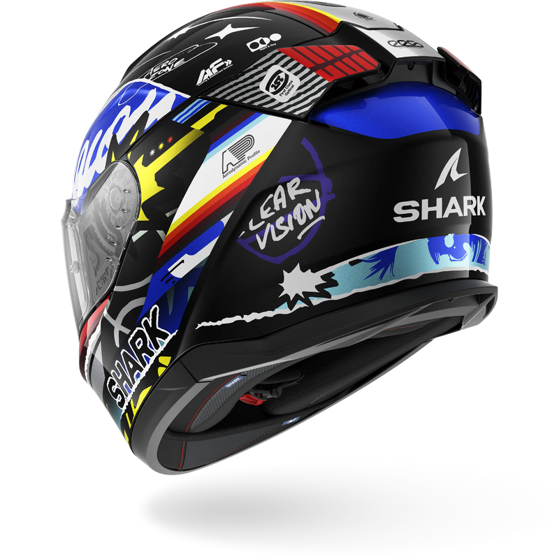 CASCO SHARK D-SKWAL 3 STREETRUSH Black Blue Chrom