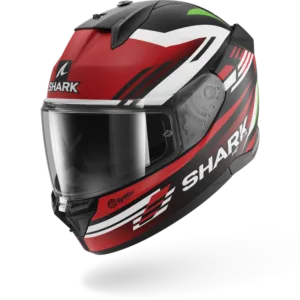 CASCO SHARK D-SKWAL 3 Firstlap Matte Black Red Green