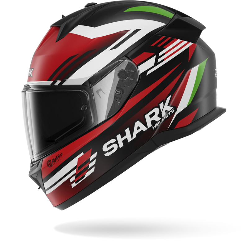 CASCO SHARK D-SKWAL 3 Firstlap Matte Black Red Green