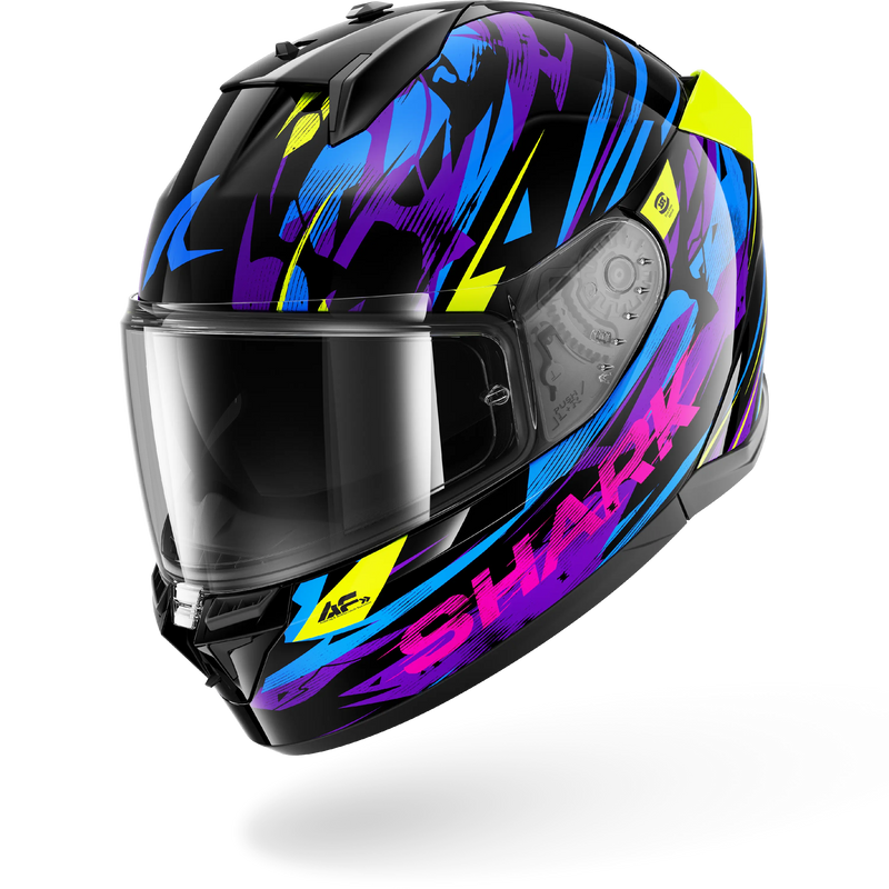 CASCO SHARK D-SKWAL 3 INKRIDER Black Blue Purple