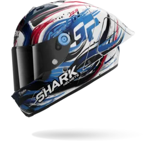 CASCO SHARK AERON GP FIM REPLICA ZARCO SIGNATURE White Black Blue
