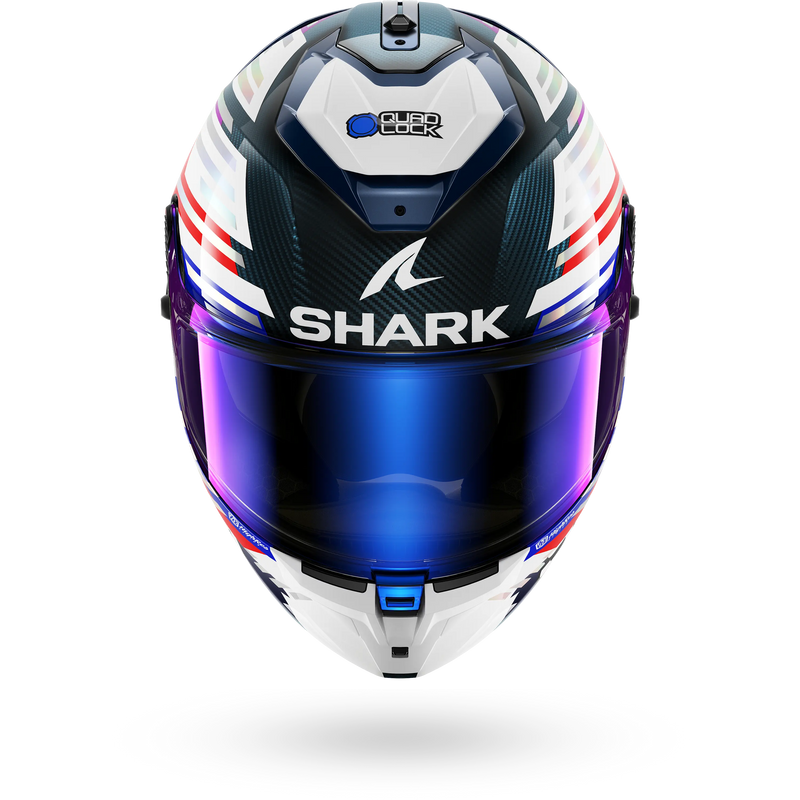 CASCO SHARK SPARTAN GT PRO CARBON REPLICA ZARCO GP DE FRANCE 2026 Carbon Chrome Red