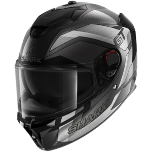 CASCO SHARK SPARTAN GT PRO CARBON Ritmo Matte Carbon Silver Chrome