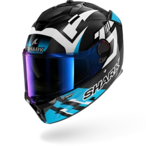 CASCO SHARK SPARTAN GT PRO CARBON REPLICA ZARCO TRACK RACER Carbon White Blue