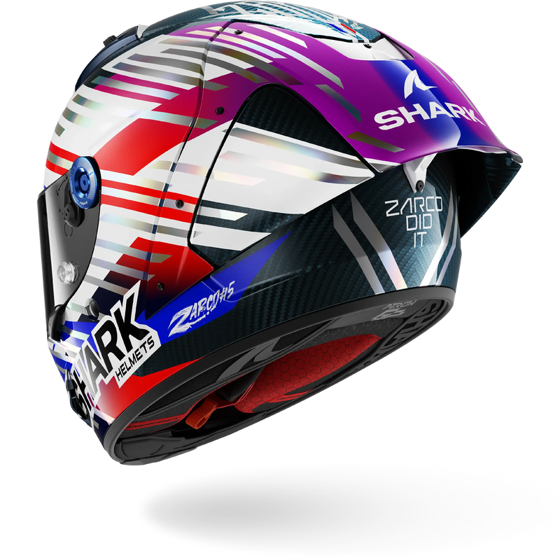 CASCO SHARK AERON-GP FIM 2 RACING #2 REPLICA ZARCO GP DE FRANCE 2026 Carbon Chrome Red