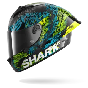 CASCO SHARK AERON-GP FIM 2 SPEED-VIB Carbon Blue Green