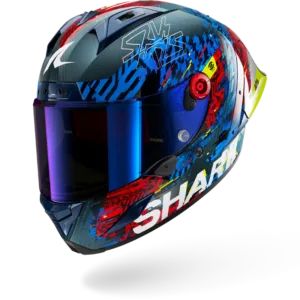 CASCO SHARK AERON-GP FIM 2 SPEED-VIB Carbon Blue Red