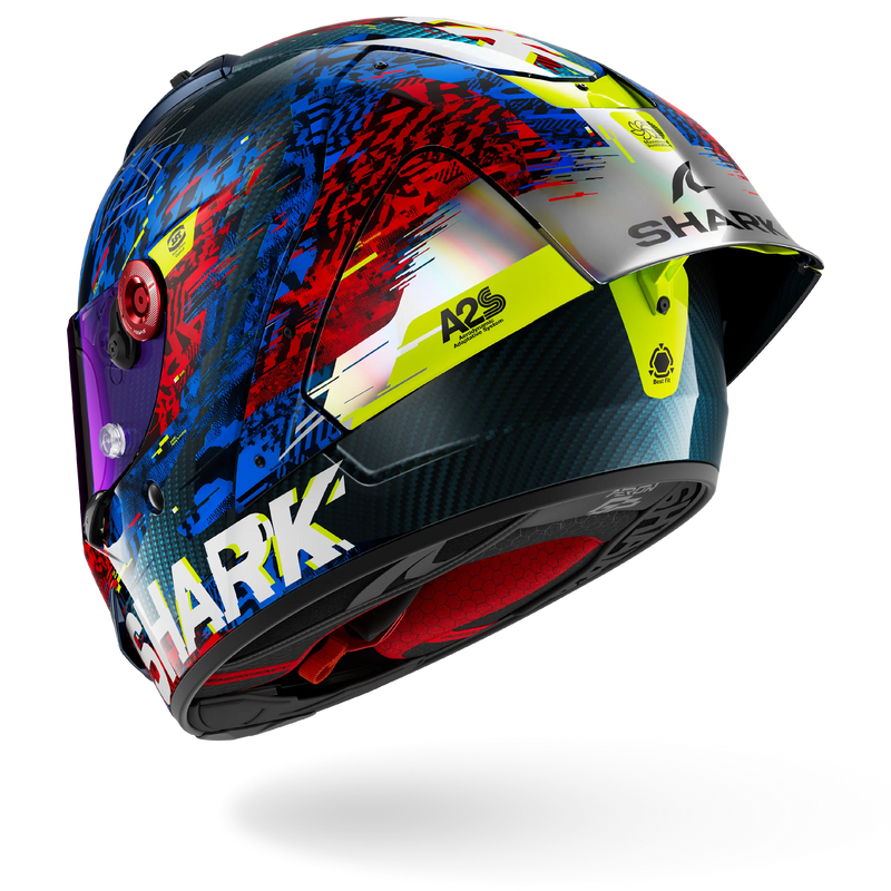 CASCO SHARK AERON-GP FIM 2 SPEED-VIB Carbon Blue Red