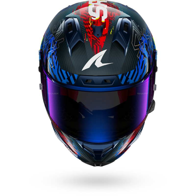 CASCO SHARK AERON-GP FIM 2 SPEED-VIB Carbon Blue Red