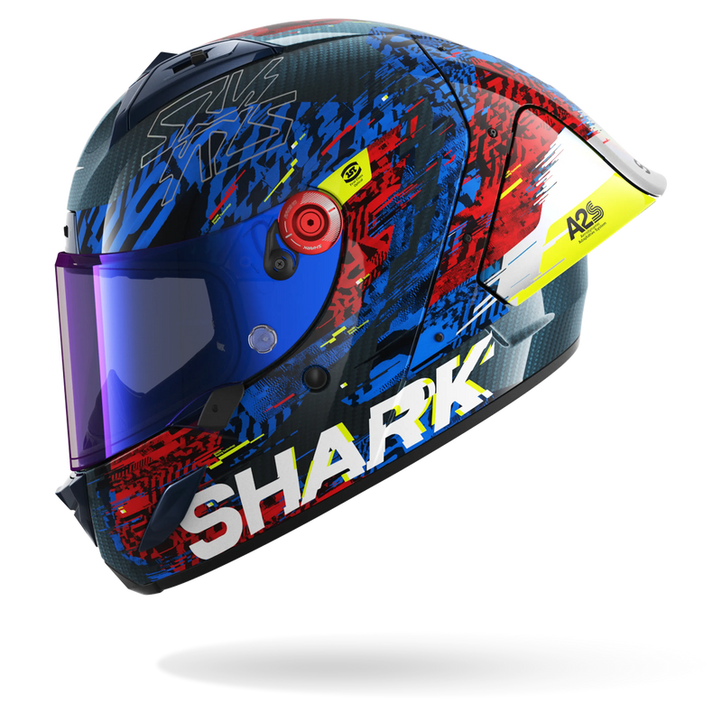 CASCO SHARK AERON-GP FIM 2 SPEED-VIB Carbon Blue Red