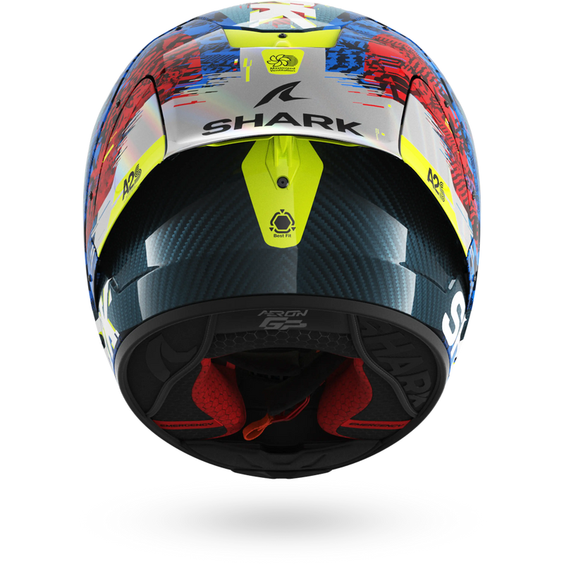 CASCO SHARK AERON-GP FIM 2 SPEED-VIB Carbon Blue Red