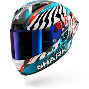CASCO SHARK AERON-GP FIM 2 SPEED-FANCY Carbon White Blue