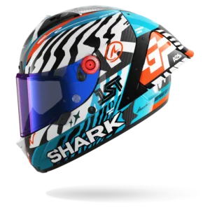 CASCO SHARK AERON-GP FIM 2 SPEED-FANCY Carbon White Blue