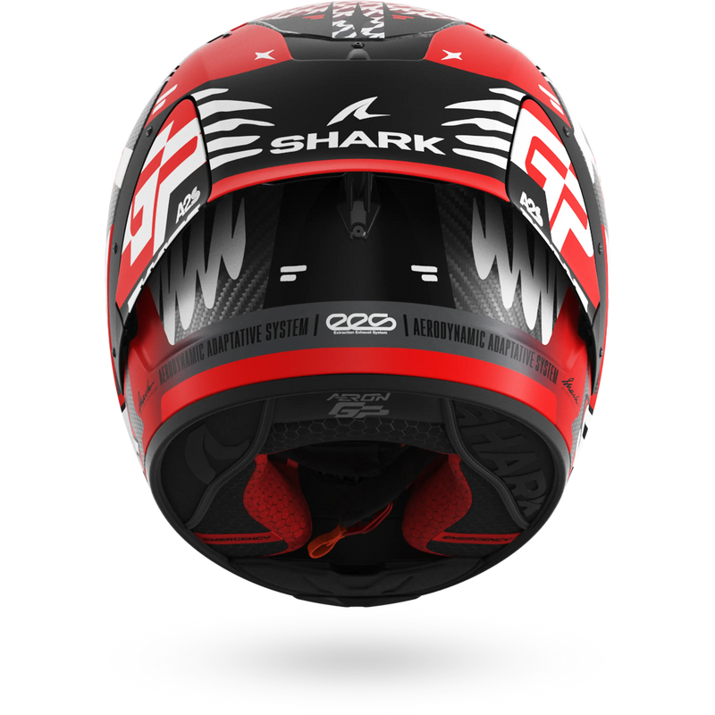 CASCO SHARK AERON-GP FIM 2 SPEED-FANCY Mat Carbon White Red