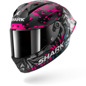 CASCO SHARK AERON-GP FIM 2 REPLICA REDDING Mat Black Violet Blue