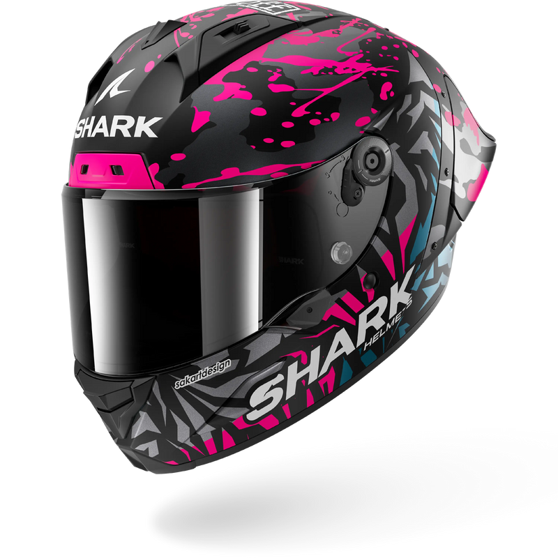 CASCO SHARK AERON-GP FIM 2 REPLICA REDDING Mat Black Violet Blue