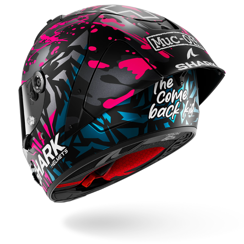 CASCO SHARK AERON-GP FIM 2 REPLICA REDDING Mat Black Violet Blue