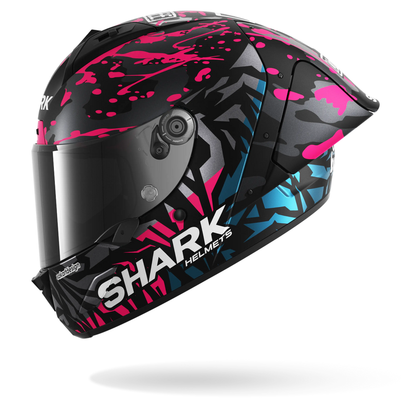 CASCO SHARK AERON-GP FIM 2 REPLICA REDDING Mat Black Violet Blue