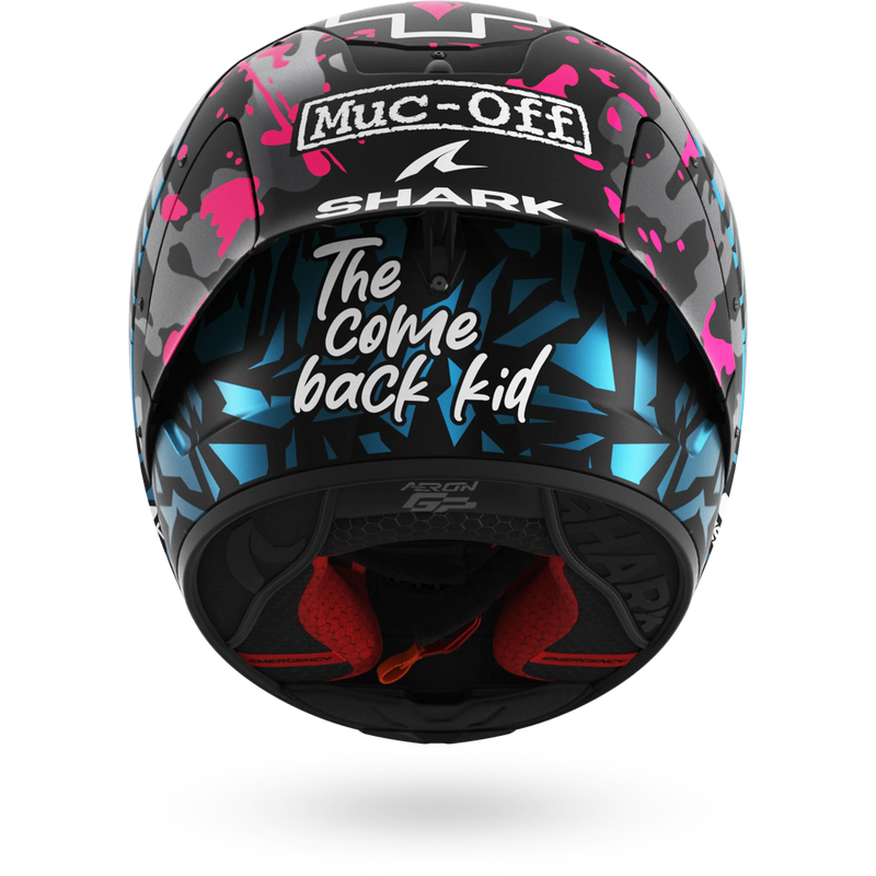CASCO SHARK AERON-GP FIM 2 REPLICA REDDING Mat Black Violet Blue