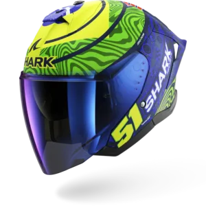 CASCO SHARK SKWAL JET CUP REPLICA GRANADO Mat Blue Green Yellow