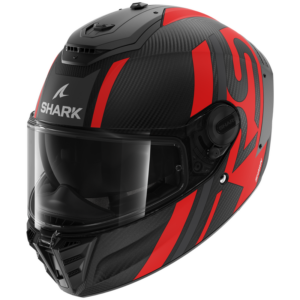 CASCO SHARK SPARTAN RS CARBON Shawn Matte Carbon Anthracite Red