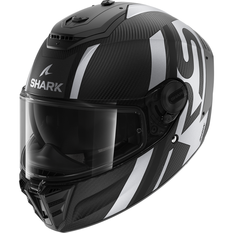 CASCO SHARK SPARTAN RS CARBON Shawn Matte Carbon Black Silver