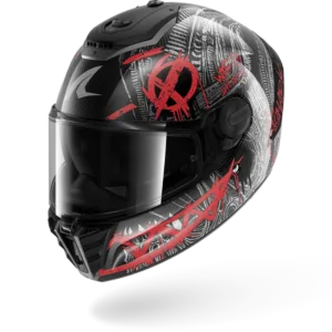 CASCO SHARK SPARTAN RS CARBON SHIEVER Carbon Anthracite Red
