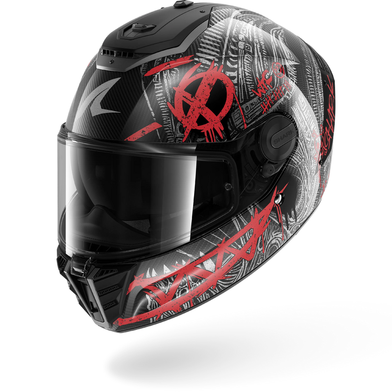 CASCO SHARK SPARTAN RS CARBON SHIEVER Carbon Anthracite Red