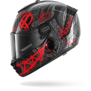 CASCO SHARK SPARTAN RS CARBON SHIEVER Carbon Anthracite Red