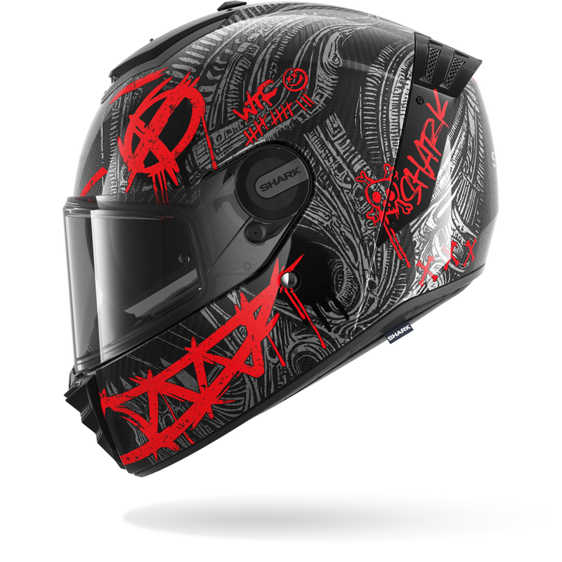CASCO SHARK SPARTAN RS CARBON SHIEVER Carbon Anthracite Red