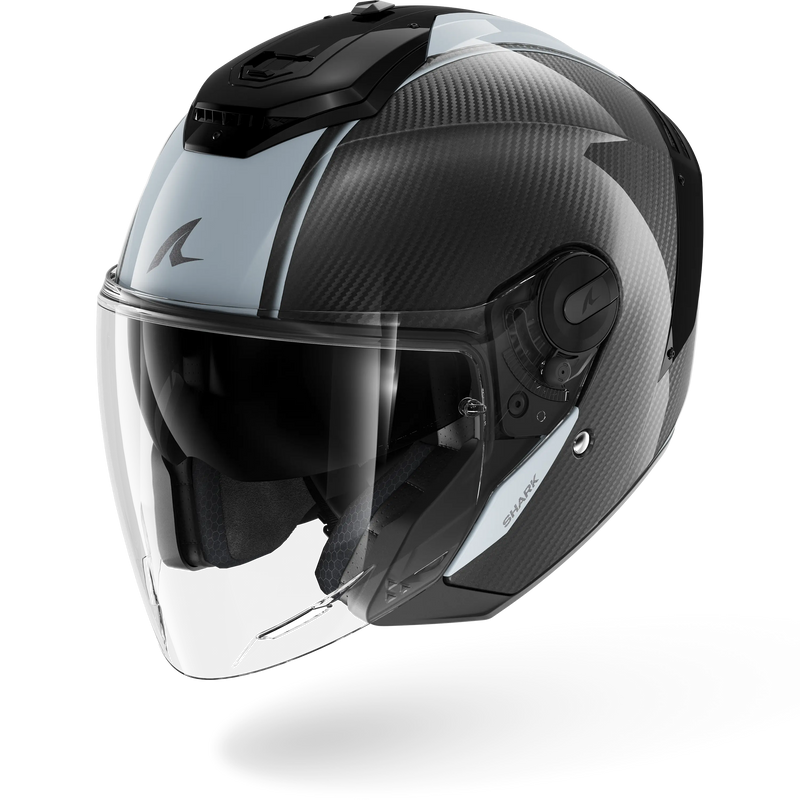 CASCO SHARK RS JET Carbon Skin Carbon Silver Carbon