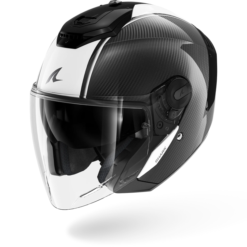 CASCO SHARK RS JET Carbon Skin Carbon White Black