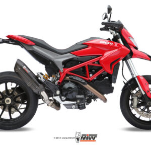 Mivv Slip-On Suono black con tapa carbono Ducati Hypermotard 821 / Hyperstrada 821 2013-15