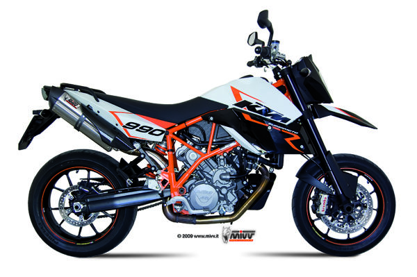 Escape Mivv 2 Bolt-On Suono St. Steel con tapa carbono KTM 950 Supermoto R 05-06 / 990 Supermoto R 07-13