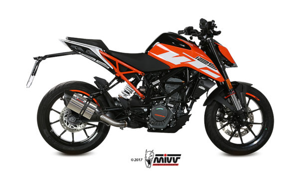 Escape Mivv Slip-On Suono St. Steel con tapa carbono KTM 125/390 Duke / RC 125/390 2017-20